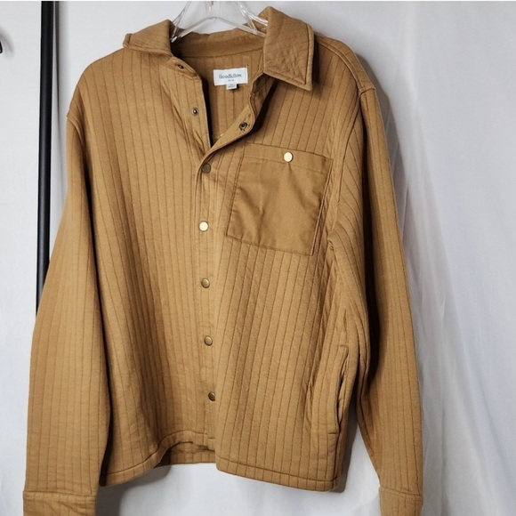 Goodfellow & Company Quilted Knit Shacket Men's Tan Size Medium🔥🔥 - Picture 6 of 11
